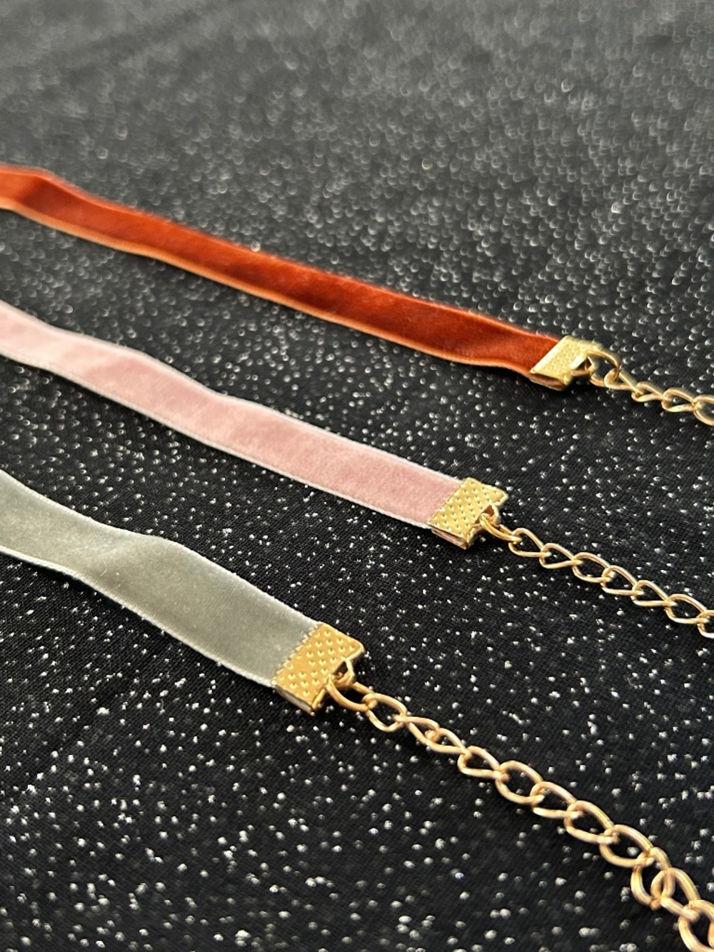 ✨NEW✨ Sweetheart Pink, Brown, Gray Velvet Choker Bundle
